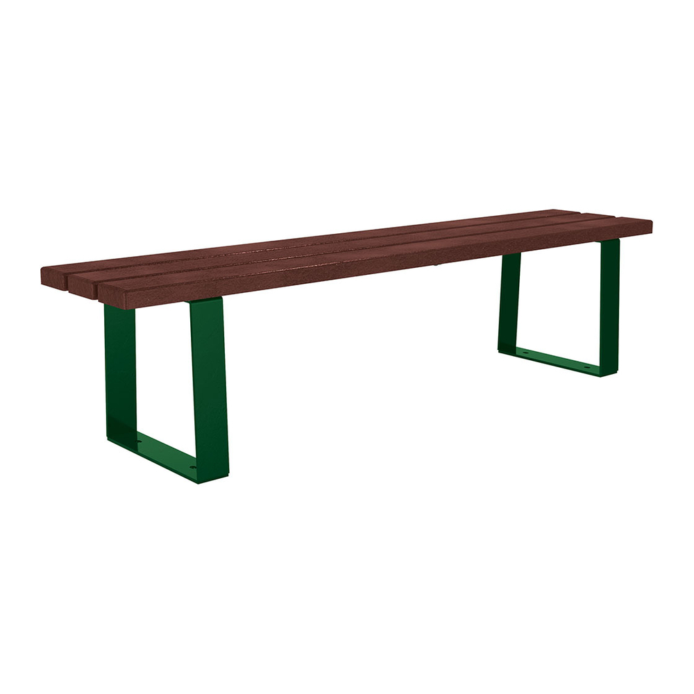 Banquette Riga acier et plastique recyclé RAL6005 - PROCITY - 209686.6005