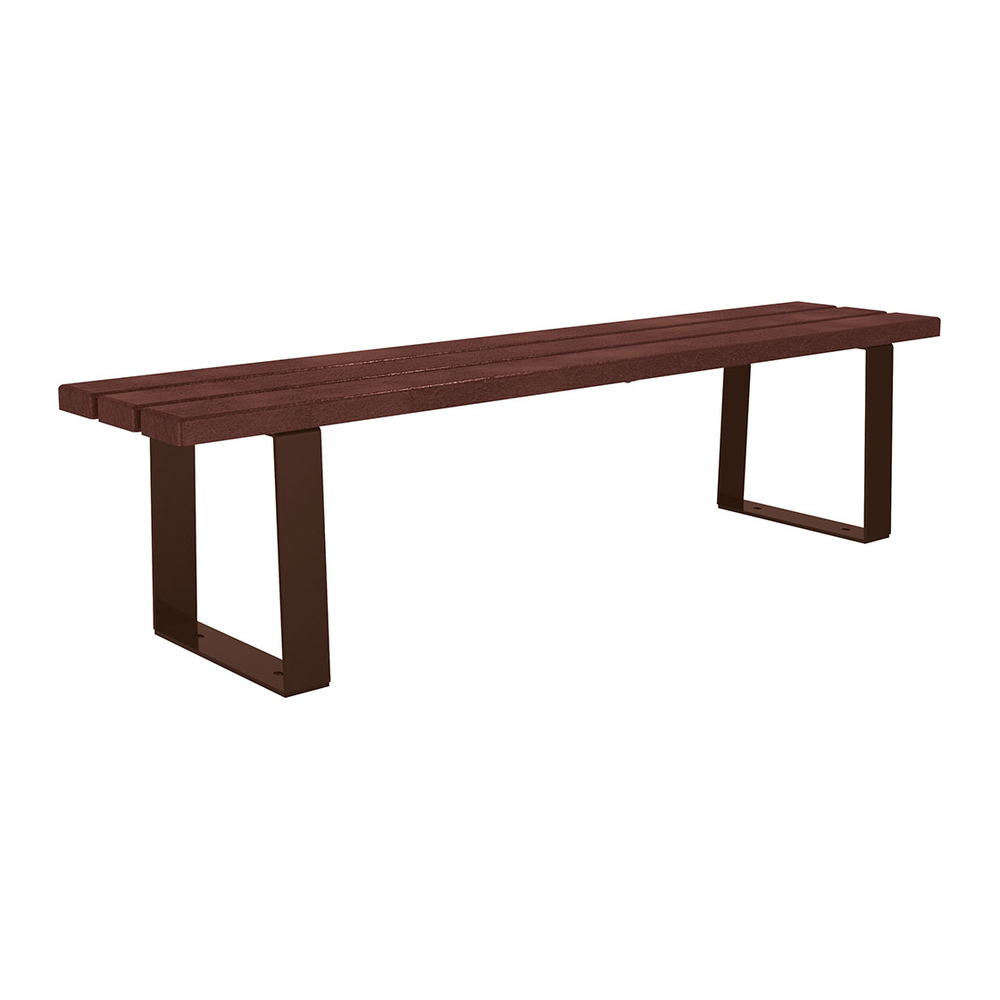 Banquette Riga acier et plastique recyclé RAL8017 - PROCITY - 209686.8017