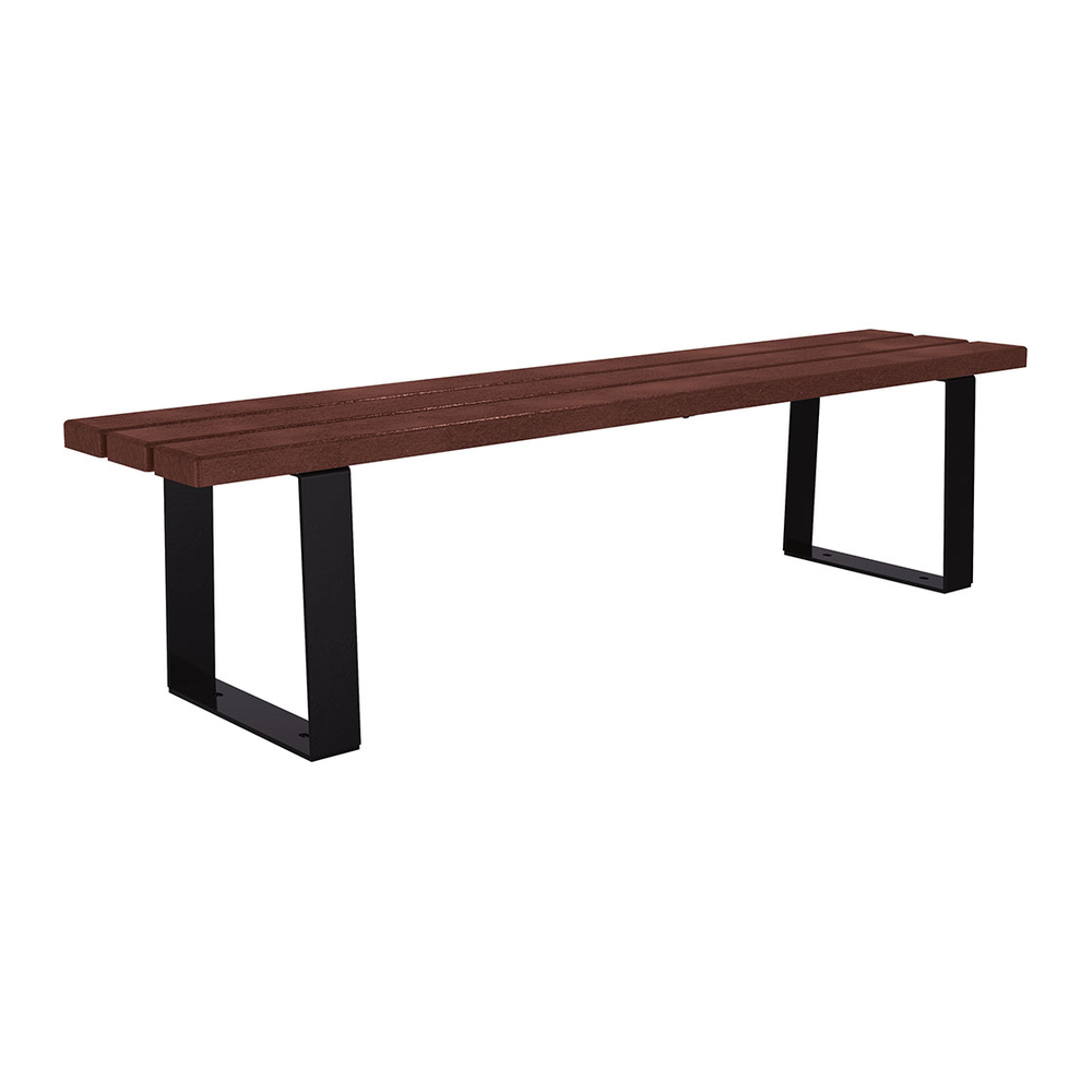 Banquette Riga acier et plastique recyclé RAL9005 - PROCITY - 209686.9005