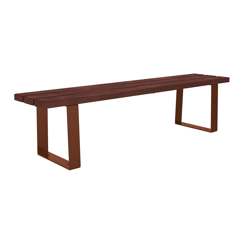 Banquette Riga acier et plastique recyclé Aspect Corten - PROCITY - 209686.S025