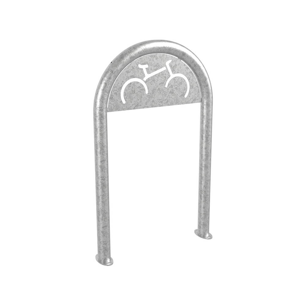 Appui vélos trombone Ø60mm Galva - Version signalétique vélo - Sur platines - PROCITY - 291052