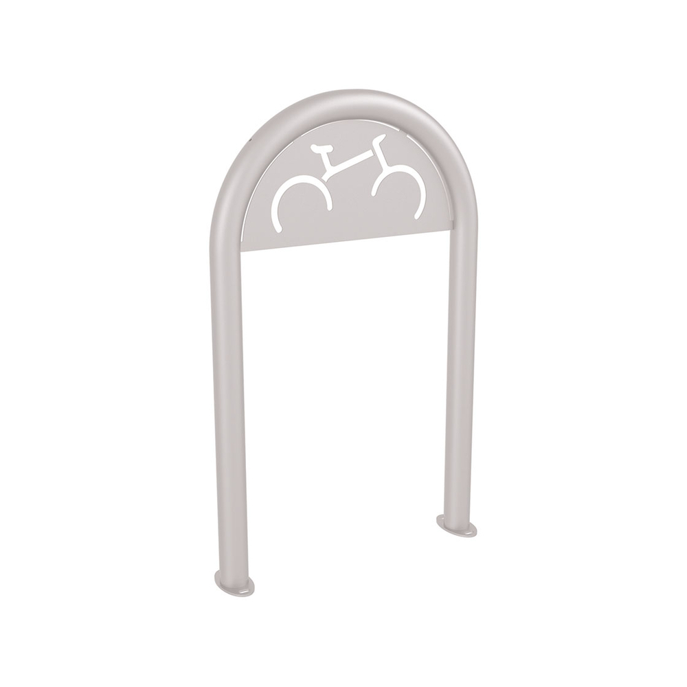 Appui vélos trombone Ø60mm RAL7044 - Version signalétique vélo - Sur platines - PROCITY - 291053.7044