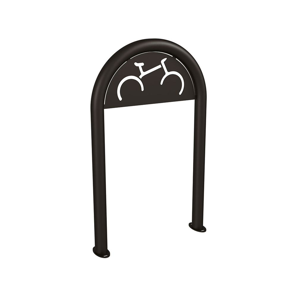 Appui vélos trombone Ø60mm RAL9005 - Version signalétique vélo - Sur platines - PROCITY - 291053.9005