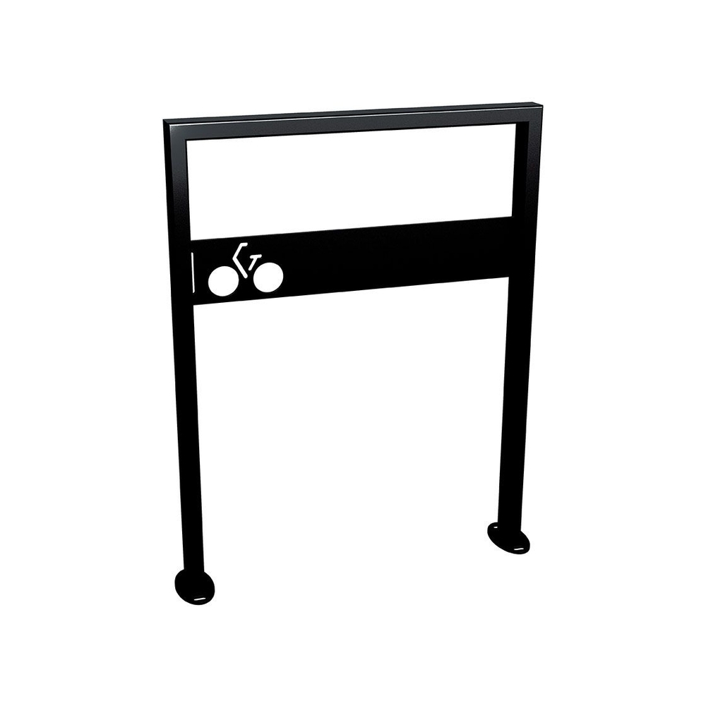 Appui vélos Milan RAL9005 - Version signalétique vélo - Sur platines - PROCITY - 294019.9005