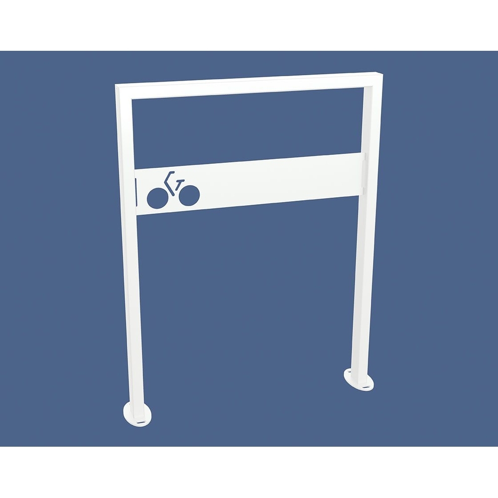 Appui vélos Milan RAL9010 - Version signalétique vélo - Sur platines - PROCITY - 294019.9010