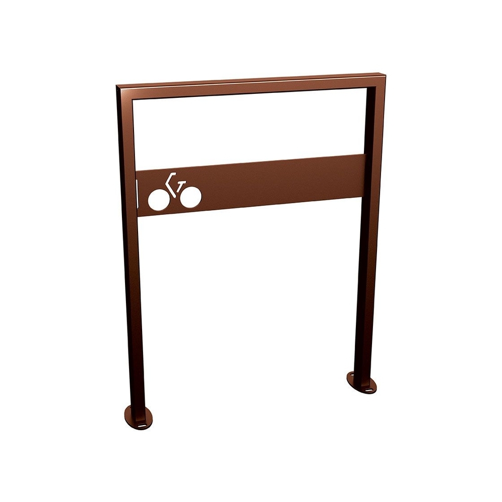Appui vélos Milan Aspect Corten - Version signalétique vélo - Sur platines - PROCITY - 294019.S025