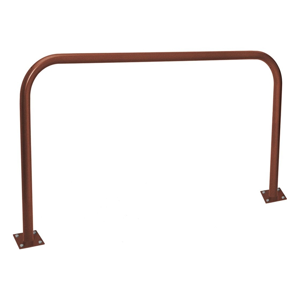 Arceau simple Ø60mm Aspect Corten - 2000mm - Sur platines - Peint sur galva - PROCITY - 294058.S025