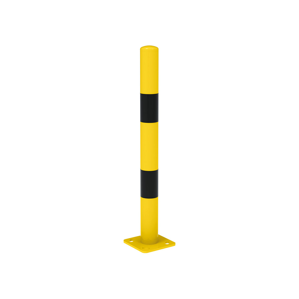 Poteau de protection RAL1021 bandes noires Ø90mm - PROCITY - 294352