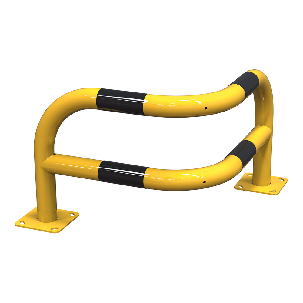 Arceau d'angle renforcé à 2 pieds 430mm Sur platine - RAL1021 bandes noires - PROCITY - 294562