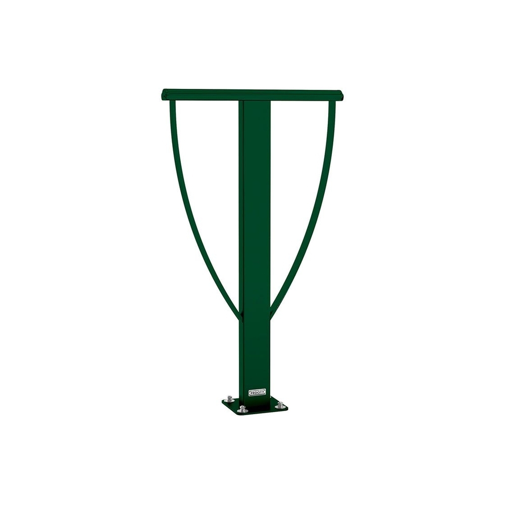 Appui vélos Lisbonne RAL6005 - Sur platine - Peint sur galva - PROCITY - 297546.6005