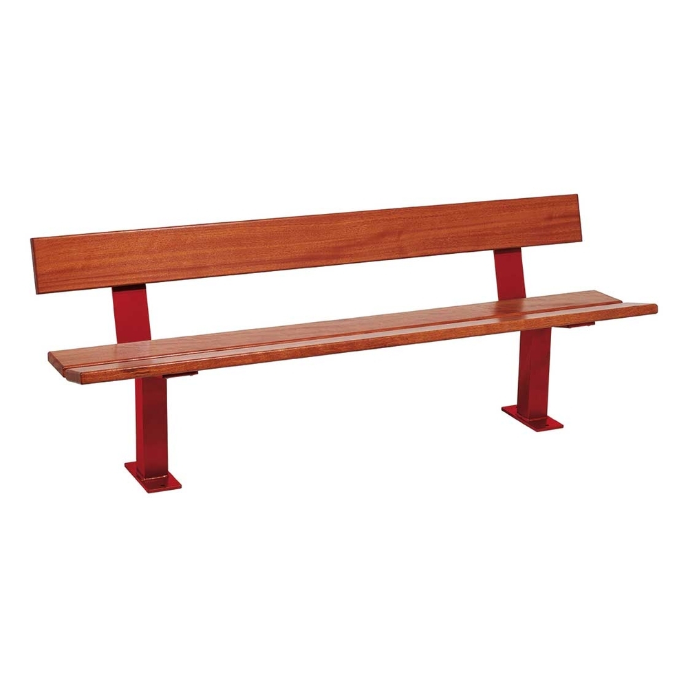 Banc bois et acier Pagode RAL3004 - lasuré acajou - PROCITY - 299444.3004.ACAJ