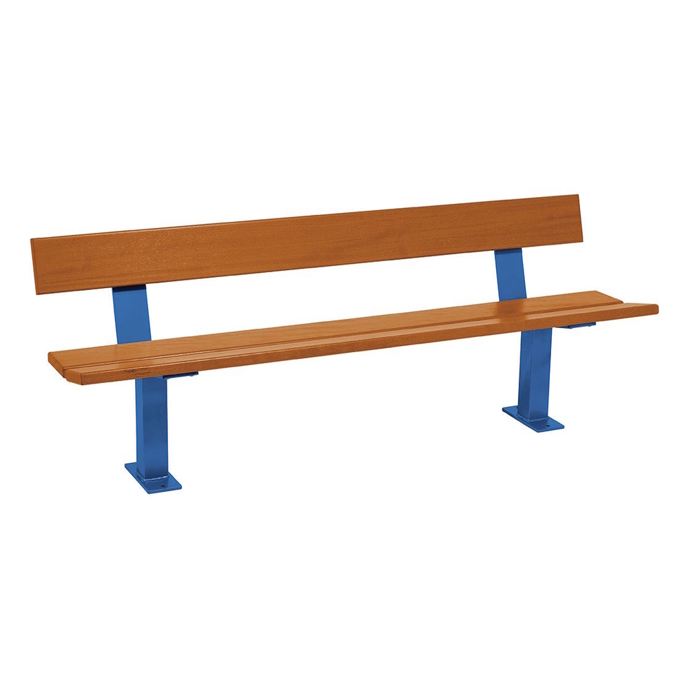 Banc bois et acier Pagode RAL5010 - lasuré chêne clair - PROCITY - 299444.5010.CHEC