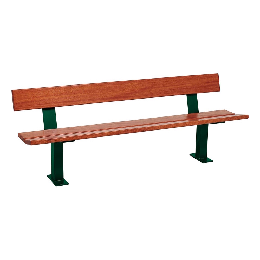 Banc bois et acier Pagode RAL6005 - lasuré acajou - PROCITY - 299444.6005.ACAJ