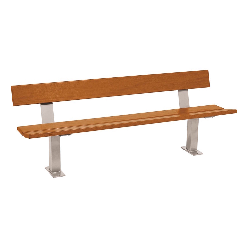 Banc bois et acier Pagode RAL7044 - lasuré chêne clair - PROCITY - 299444.7044.CHEC