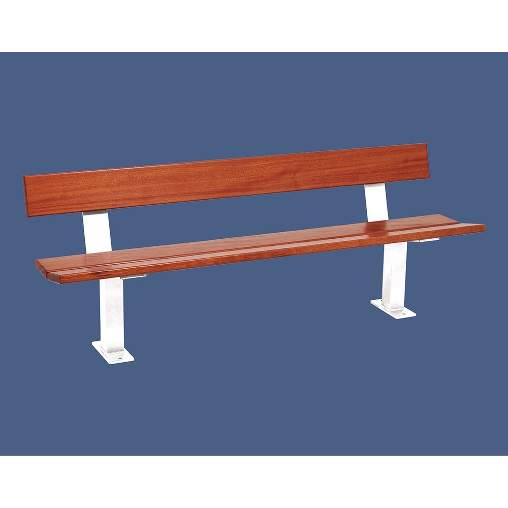 Banc bois et acier Pagode RAL9010 - lasuré acajou - PROCITY - 299444.9010.ACAJ