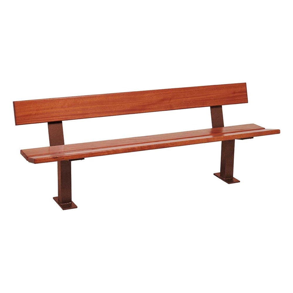 Banc bois et acier Pagode Aspect Corten - lasuré acajou - PROCITY - 299444.S025.ACAJ