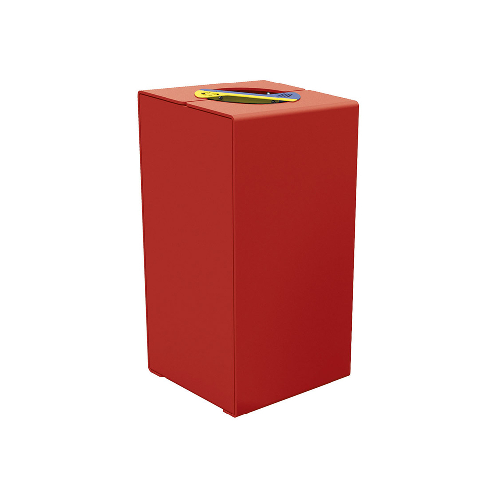 Corbeille KUB tri sélectif acier RAL3004 - PROCITY - 306180.3004