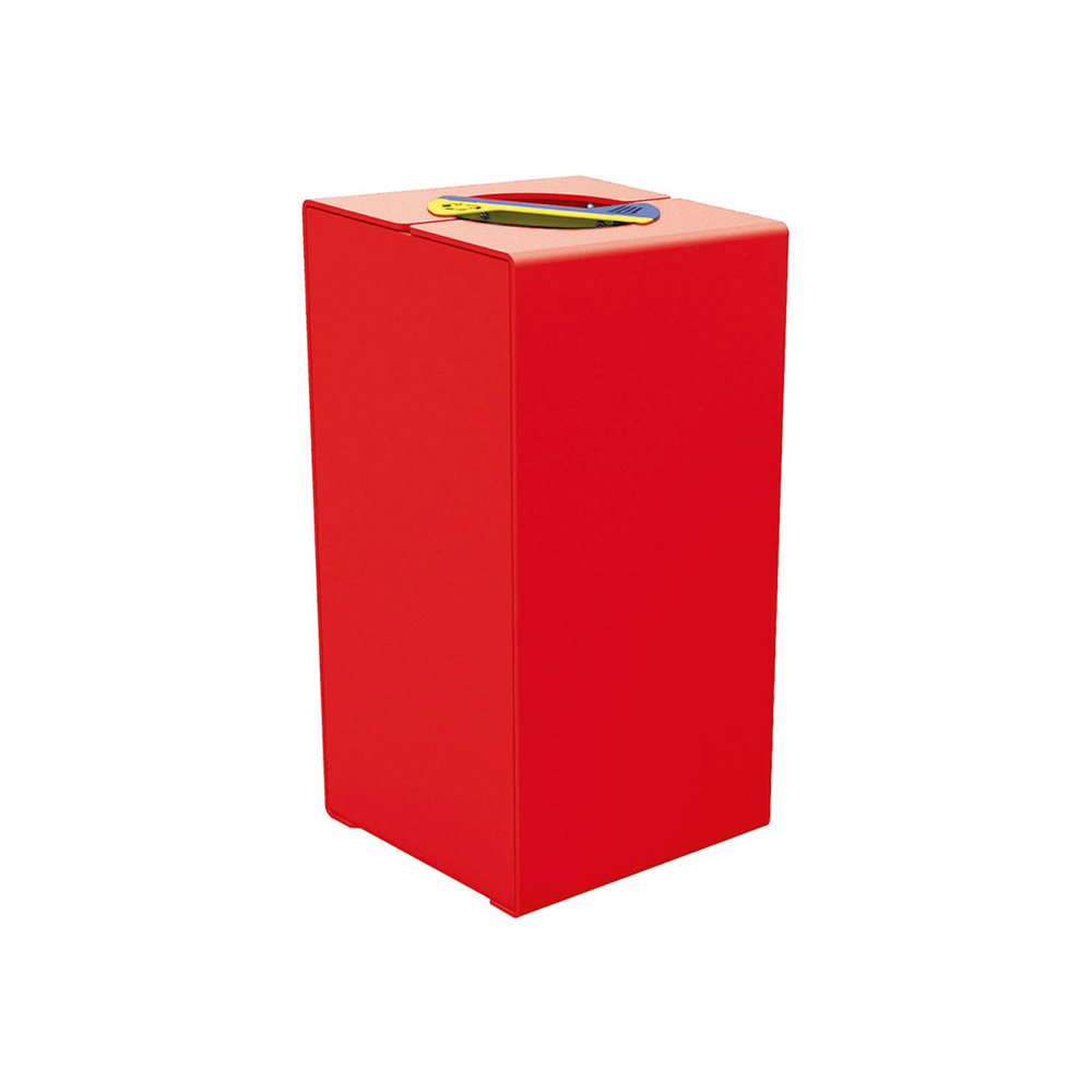 Corbeille KUB tri sélectif acier RAL3020 - PROCITY - 306180.3020