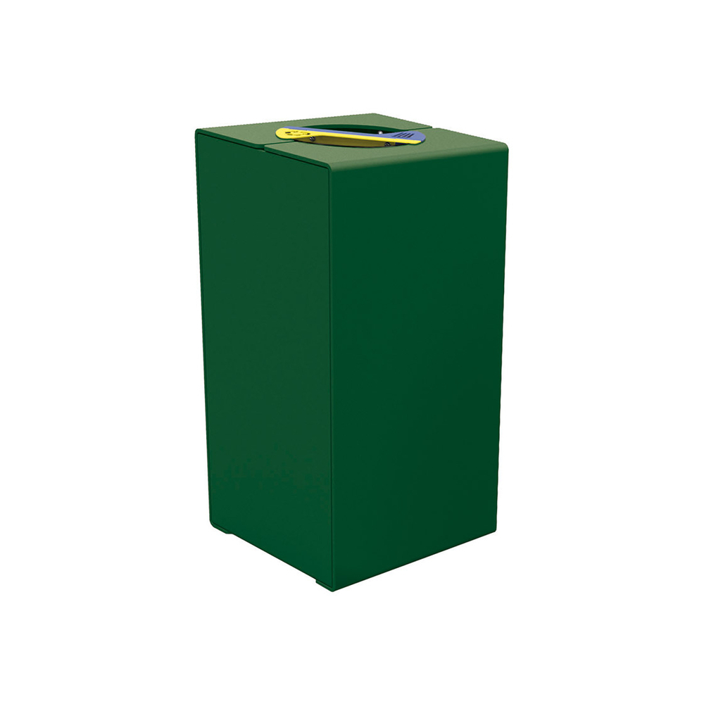 Corbeille KUB tri sélectif acier RAL6005 - PROCITY - 306180.6005