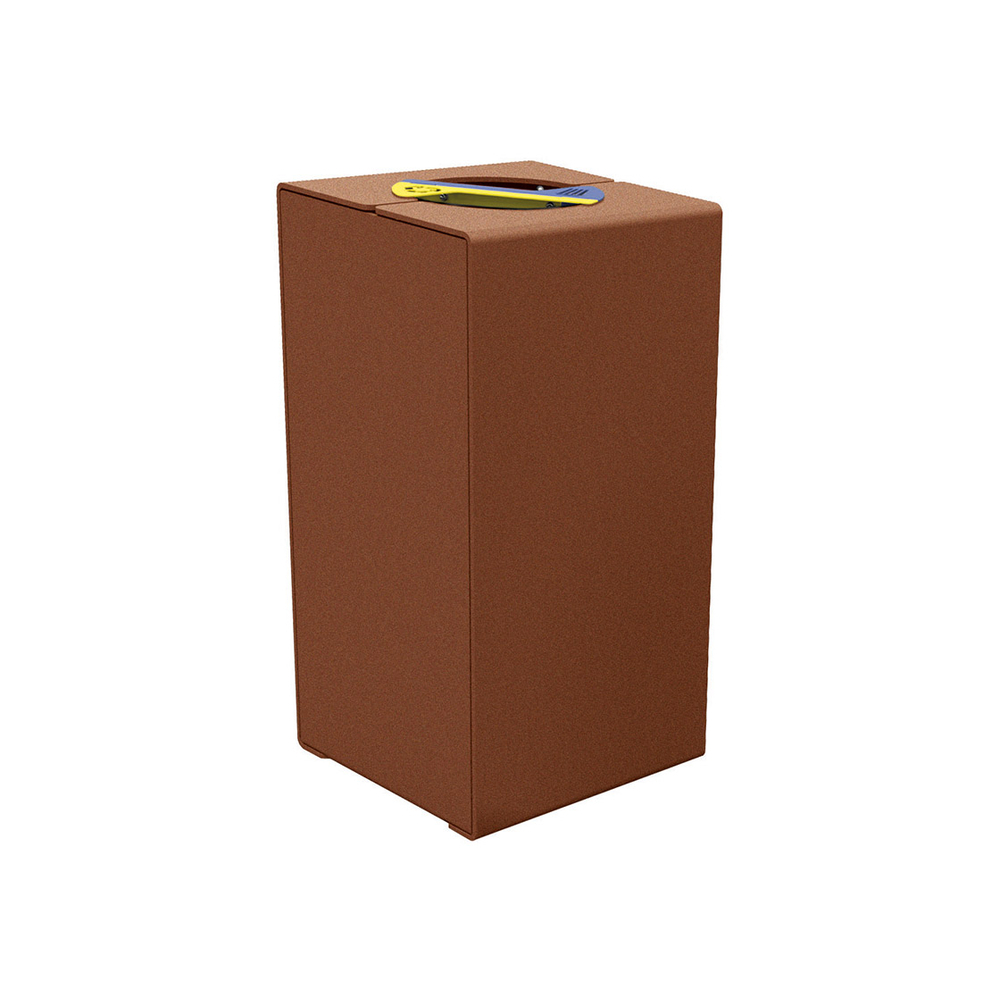 Corbeille KUB tri sélectif acier Aspect Corten - PROCITY - 306180.S025