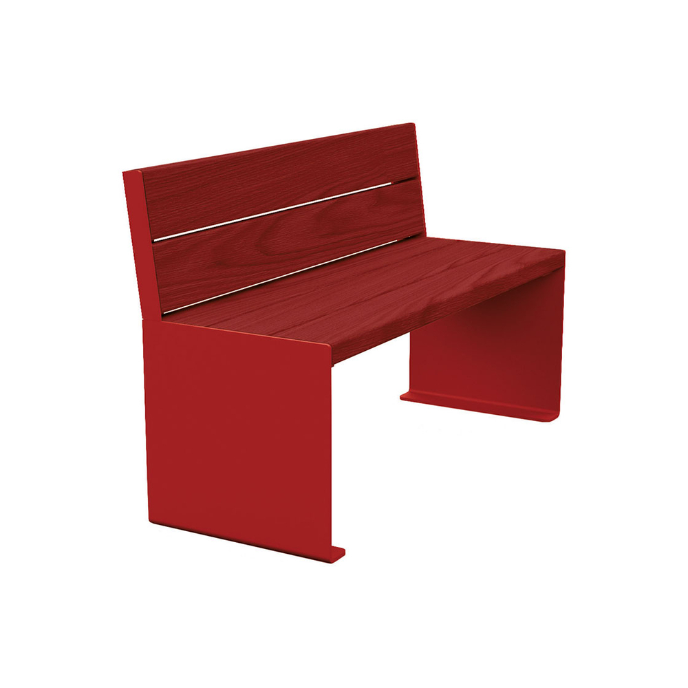 Banc bois et acier KUB RAL3004 - lasuré acajou - 1200mm - Banc - PROCITY - 306380.3004.ACAJ