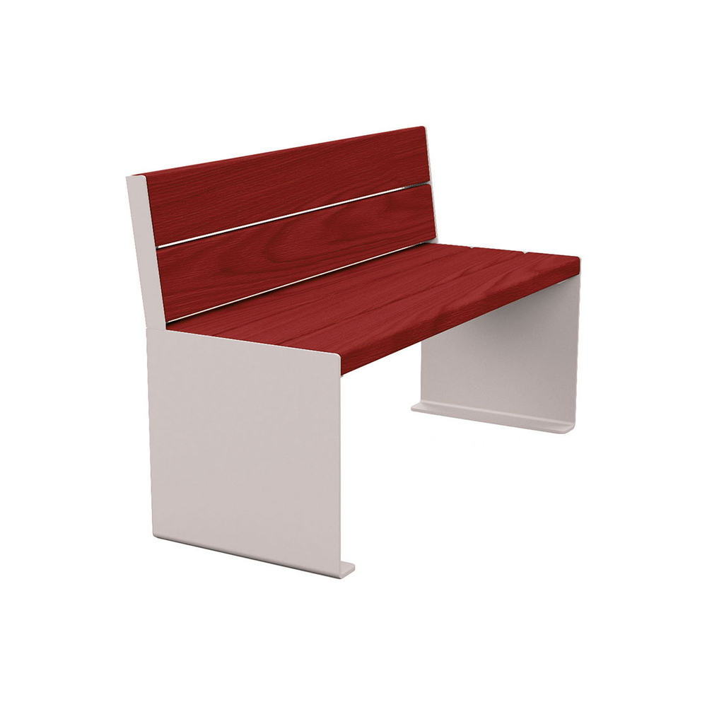 Banc bois et acier KUB RAL7044 - lasuré acajou - 1200mm - Banc - PROCITY - 306380.7044.ACAJ
