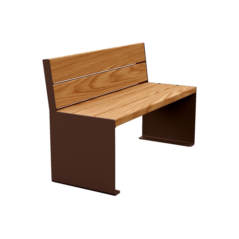 Banc bois et acier KUB RAL8017 - lasuré chêne clair - 1200mm - Banc - PROCITY - 306380.8017.CHEC