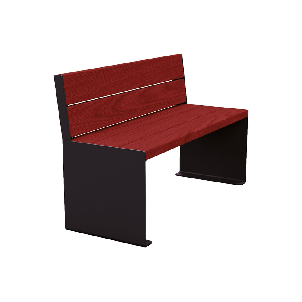 Banc bois et acier KUB RAL9005 - lasuré acajou - 1200mm - Banc - PROCITY - 306380.9005.ACAJ