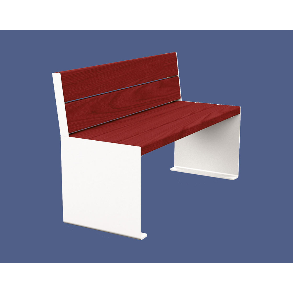 Banc bois et acier KUB RAL9010 - lasuré acajou - 1200mm - Banc - PROCITY - 306380.9010.ACAJ