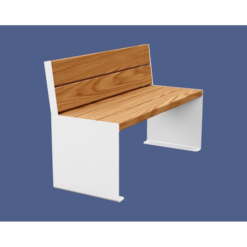 Banc bois et acier KUB RAL9010 - lasuré chêne clair - 1200mm - Banc - PROCITY - 306380.9010.CHEC
