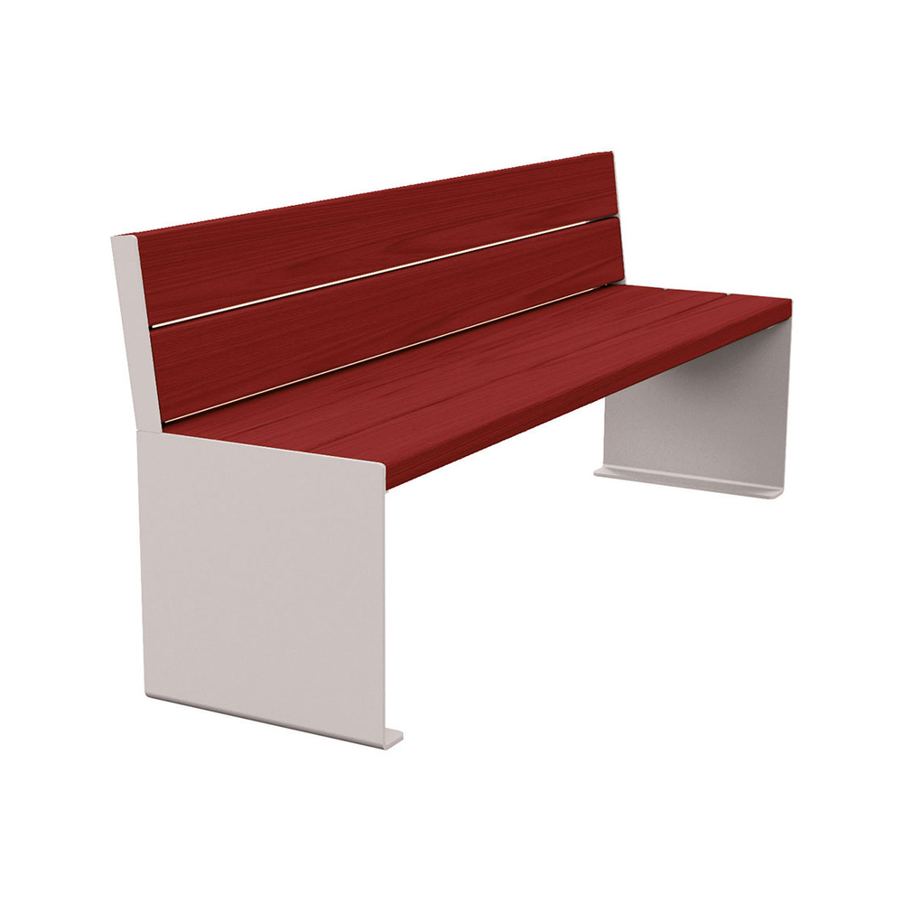Banc bois et acier KUB RAL7044 - lasuré acajou - 1800mm - Banc - PROCITY - 306384.7044.ACAJ