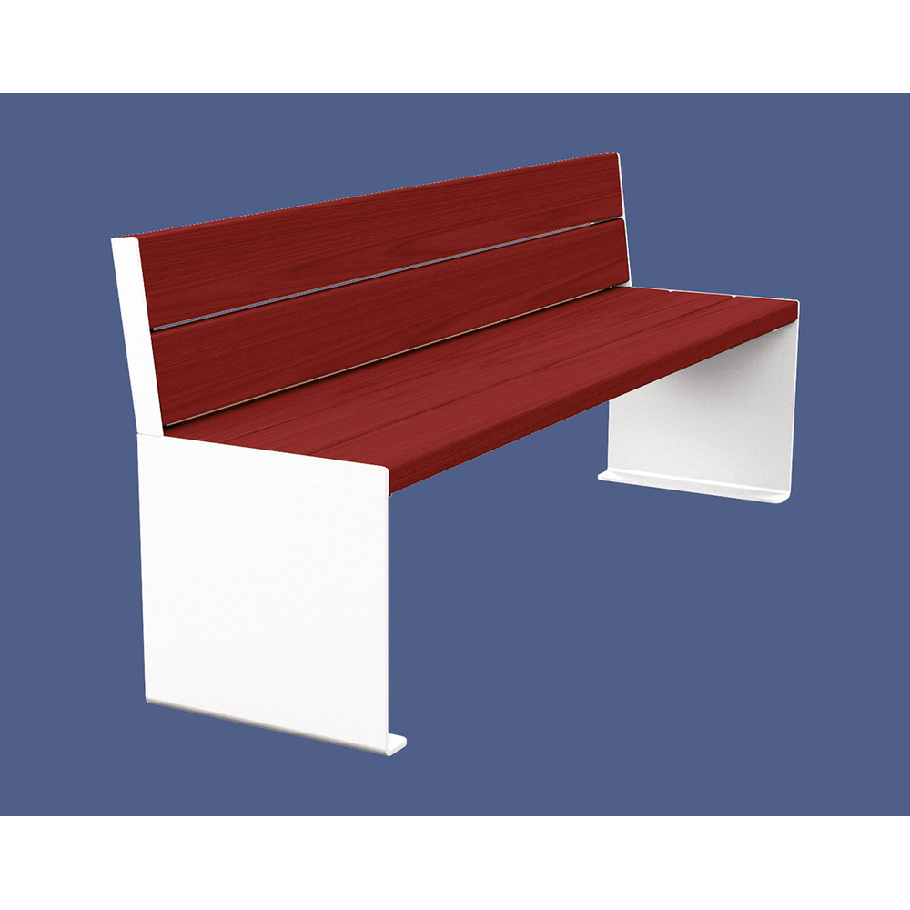 Banc bois et acier KUB RAL9010 - lasuré acajou - 1800mm - Banc - PROCITY - 306384.9010.ACAJ
