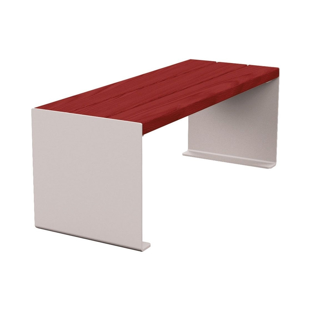 Banquette KUB acier et bois RAL7044 - lasuré acajou - 1200mm - PROCITY - 306390.7044.ACAJ