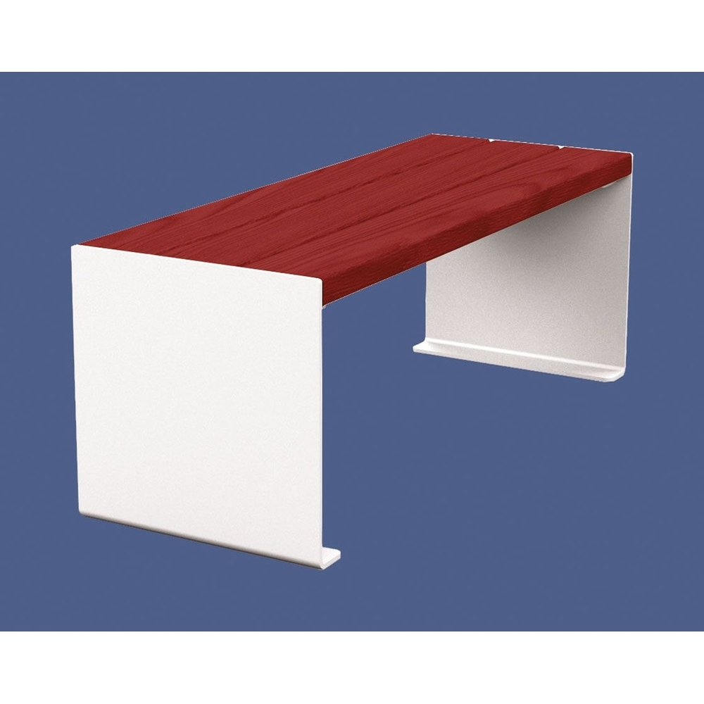 Banquette KUB acier et bois RAL9010 - lasuré acajou - 1200mm - PROCITY - 306390.9010.ACAJ