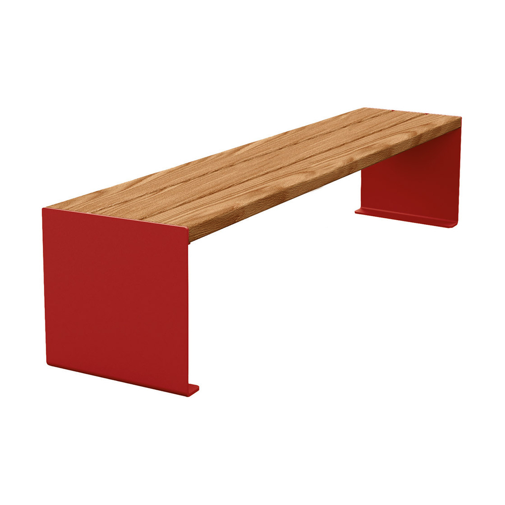 Banquette KUB acier et bois RAL3004 - lasuré chêne clair - 1800mm - PROCITY - 306392.3004.CHEC