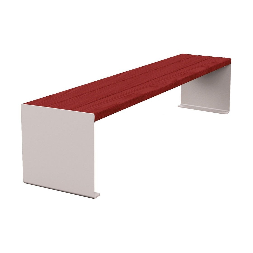 Banquette KUB acier et bois RAL7044 - lasuré acajou - 1800mm - PROCITY - 306392.7044.ACAJ