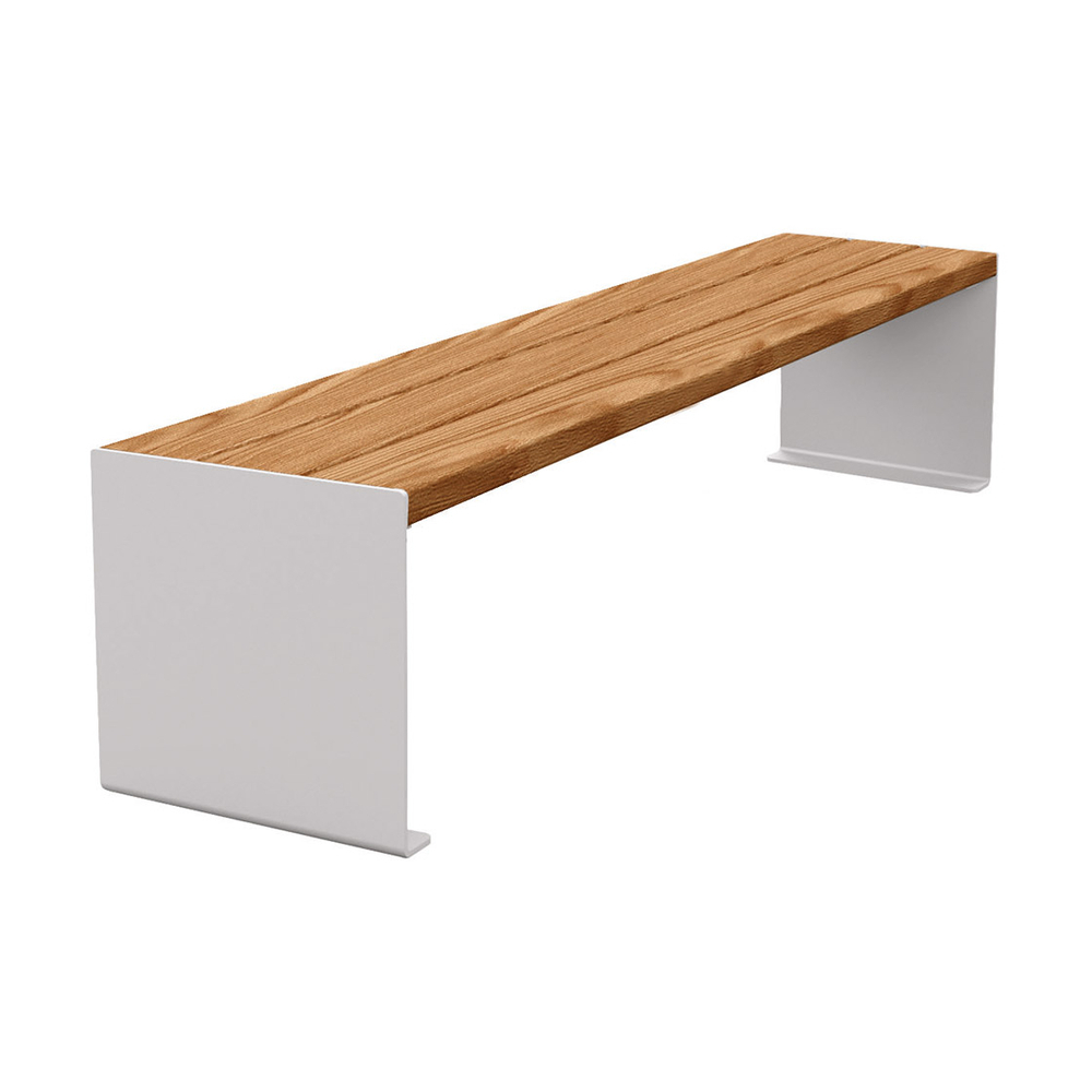 Banquette KUB acier et bois RAL7044 - lasuré chêne clair - 1800mm - PROCITY - 306392.7044.CHEC