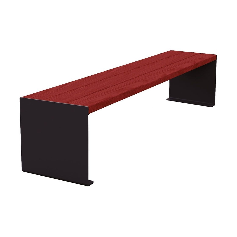 Banquette KUB acier et bois RAL9005 - lasuré acajou - 1800mm - PROCITY - 306392.9005.ACAJ
