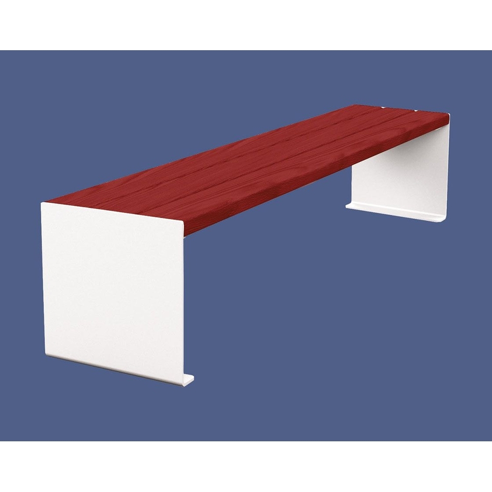 Banquette KUB acier et bois RAL9010 - lasuré acajou - 1800mm - PROCITY - 306392.9010.ACAJ