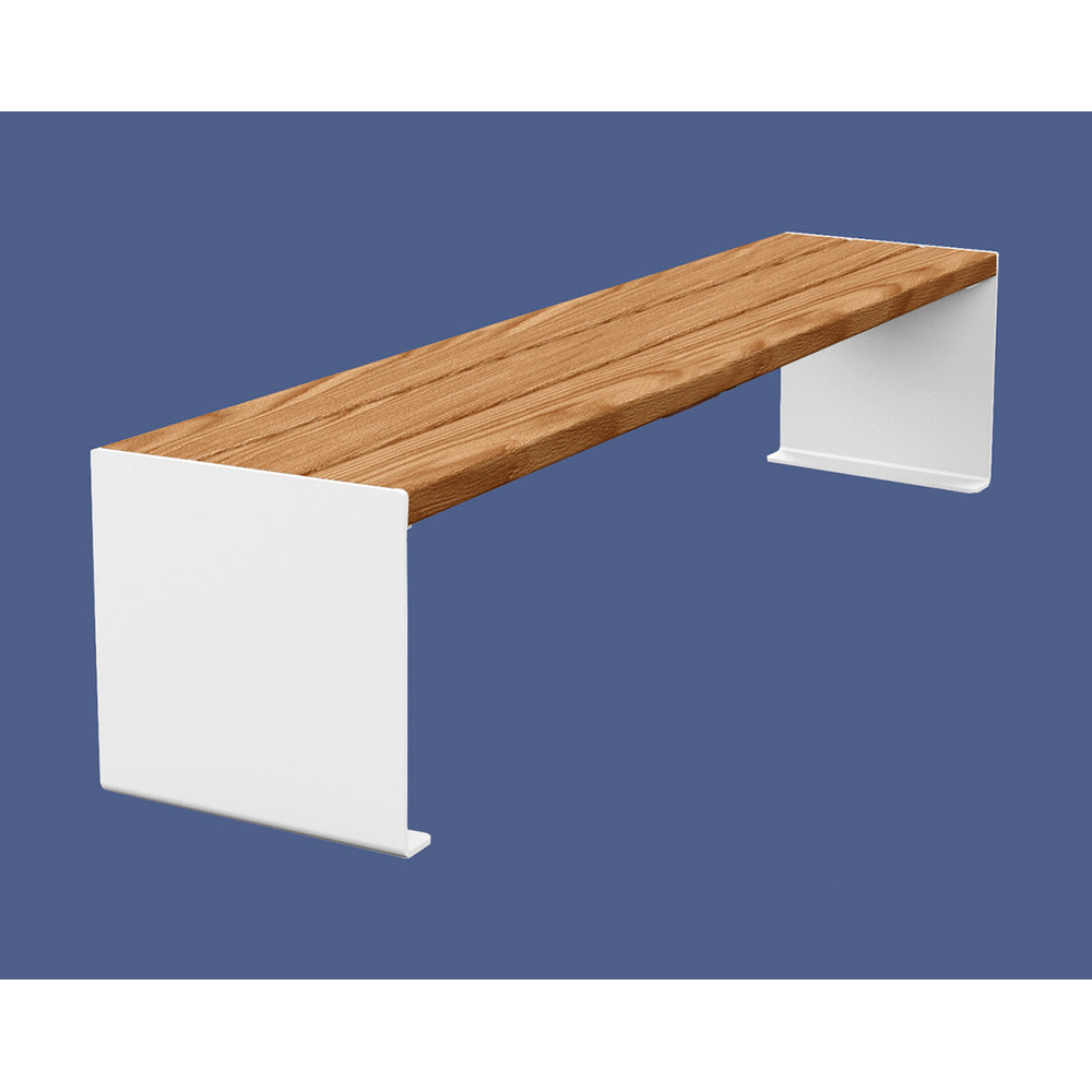 Banquette KUB acier et bois RAL9010 - lasuré chêne clair - 1800mm - PROCITY - 306392.9010.CHEC