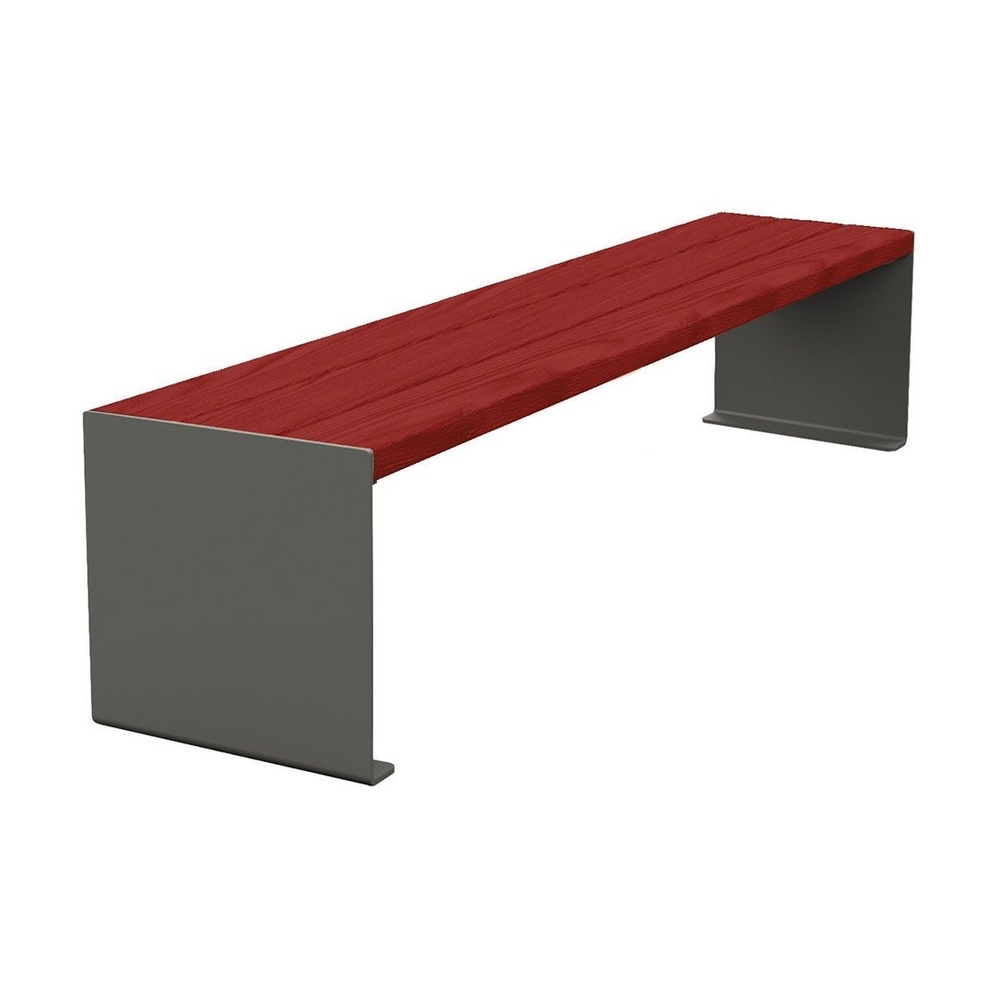 Banquette KUB acier et bois Gris PROCITY - 306392.GPRO.ACAJ