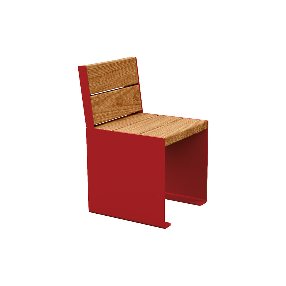 Banc bois et acier KUB RAL3004 - lasuré chêne clair - 450mm - Banc - PROCITY - 306394.3004.CHEC