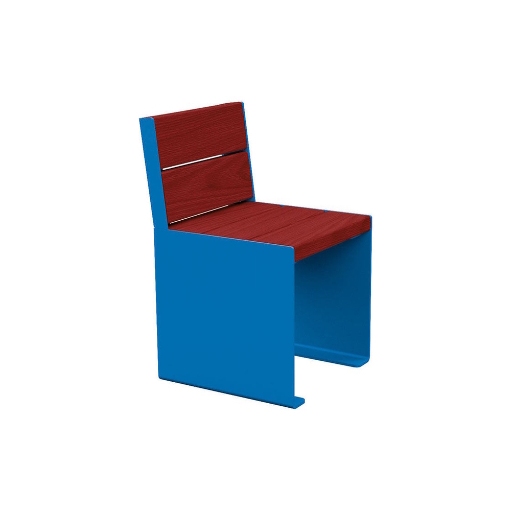Banc bois et acier KUB RAL5010 - lasuré acajou - 450mm - Banc - PROCITY - 306394.5010.ACAJ