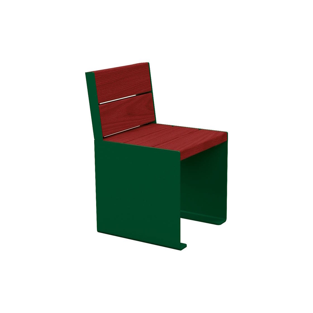 Banc bois et acier KUB RAL6005 - lasuré acajou - 450mm - Banc - PROCITY - 306394.6005.ACAJ