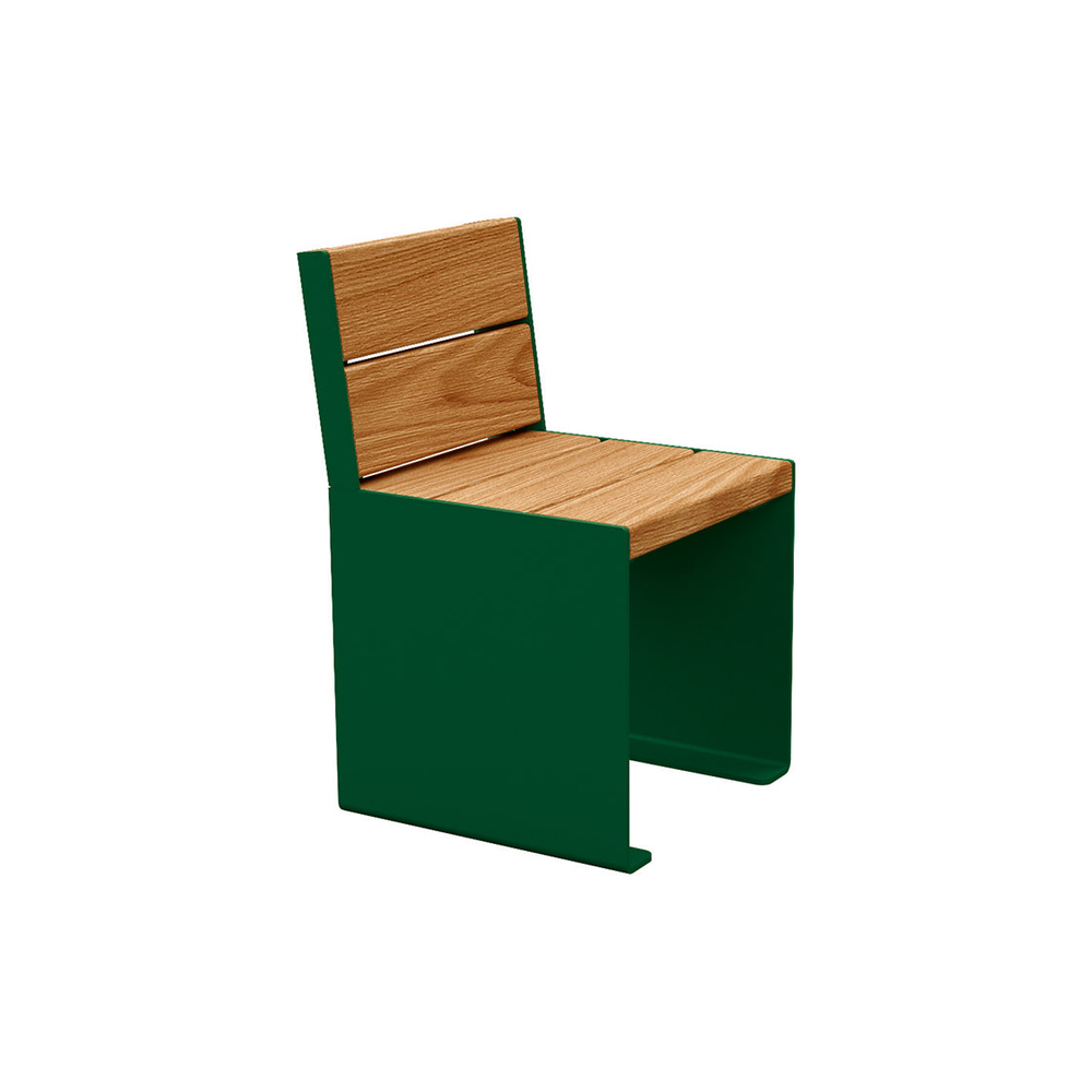 Banc bois et acier KUB RAL6005 - lasuré chêne clair - 450mm - Banc - PROCITY - 306394.6005.CHEC