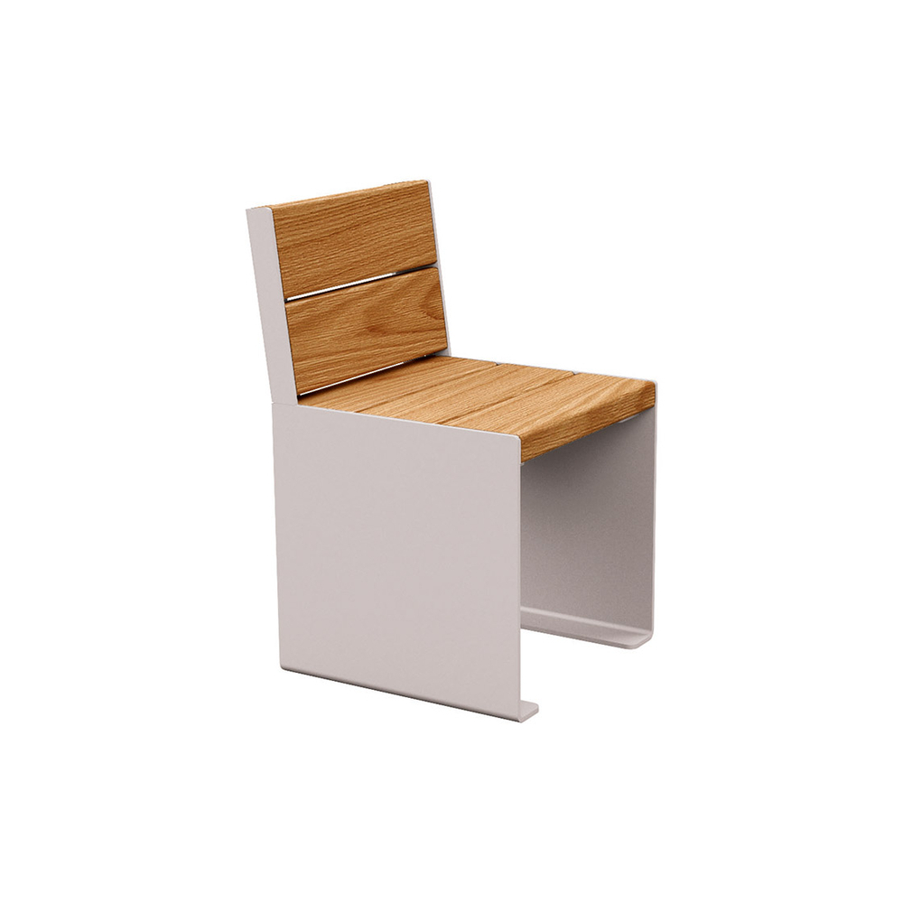 Banc bois et acier KUB RAL7044 - lasuré chêne clair - 450mm - Banc - PROCITY - 306394.7044.CHEC