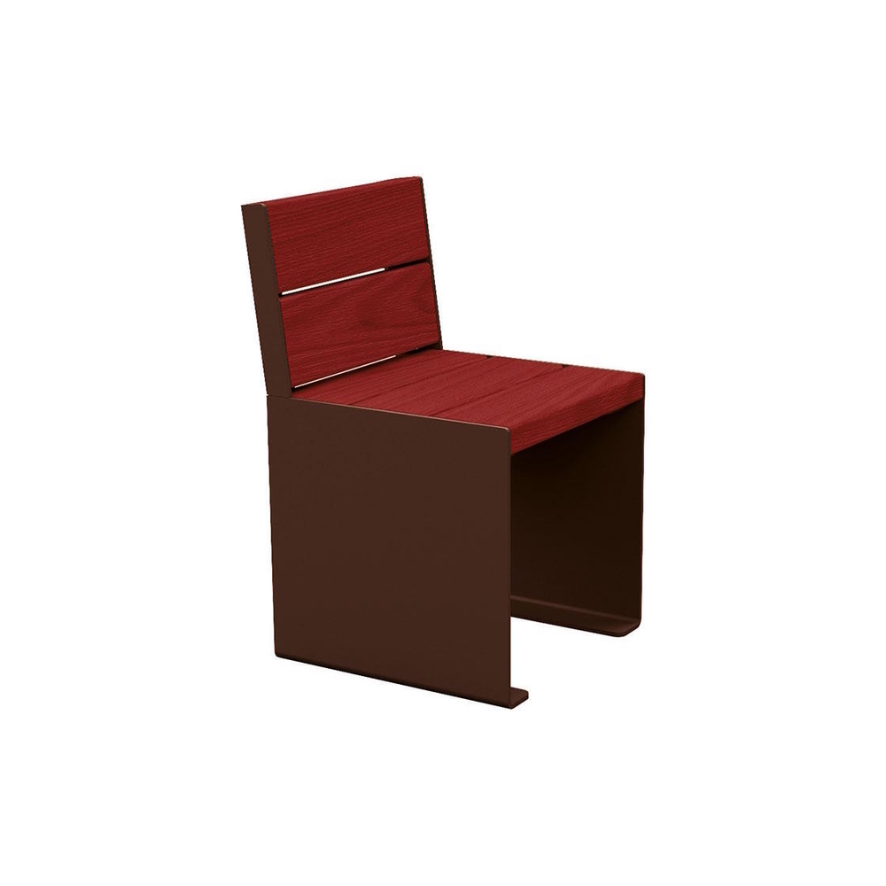 Banc bois et acier KUB RAL8017 - lasuré acajou - 450mm - Banc - PROCITY - 306394.8017.ACAJ