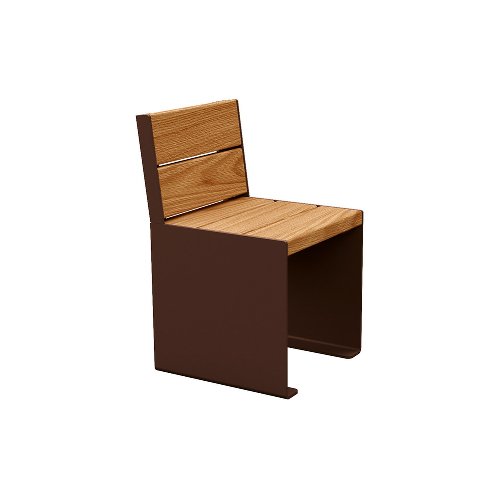 Banc bois et acier KUB RAL8017 - lasuré chêne clair - 450mm - Banc - PROCITY - 306394.8017.CHEC