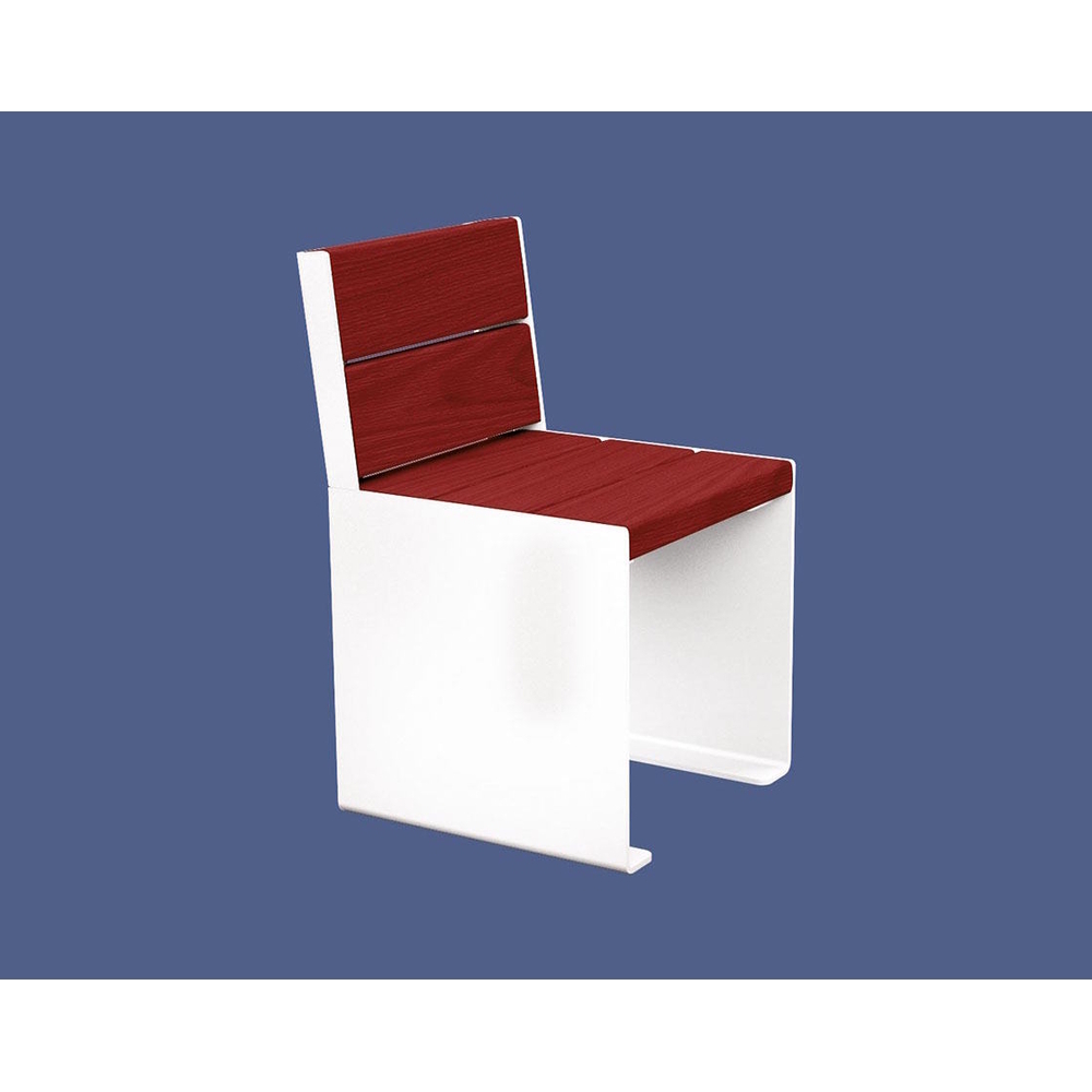 Banc bois et acier KUB RAL9010 - lasuré acajou - 450mm - Banc - PROCITY - 306394.9010.ACAJ