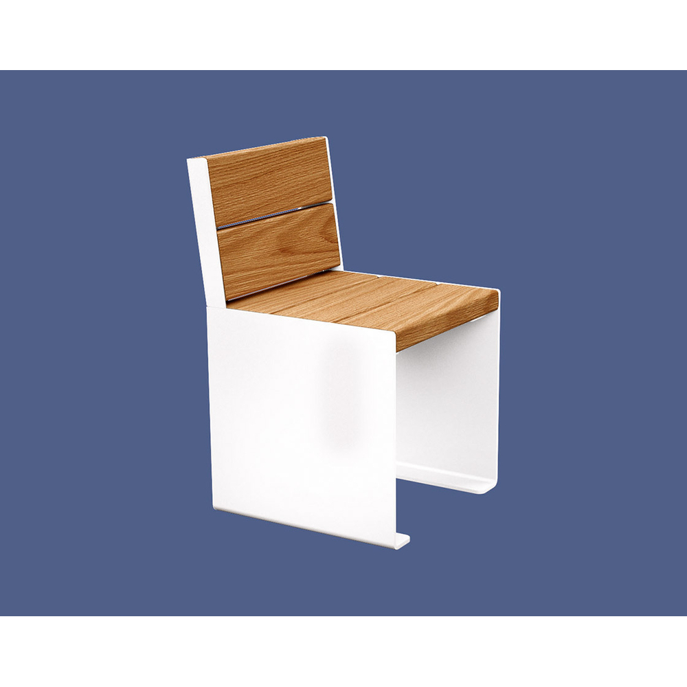 Banc bois et acier KUB RAL9010 - lasuré chêne clair - 450mm - Banc - PROCITY - 306394.9010.CHEC